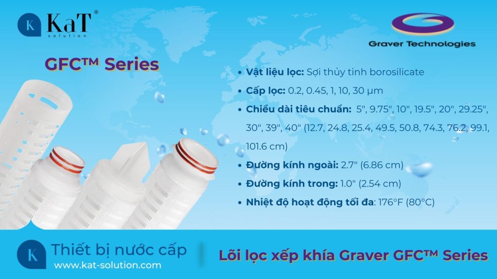 Thông số lõi lọc xếp khía Graver GFC Series