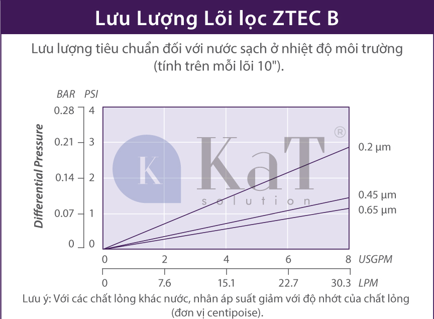 Lưu lượng lõi lọc màng Graver ZTEC B Series