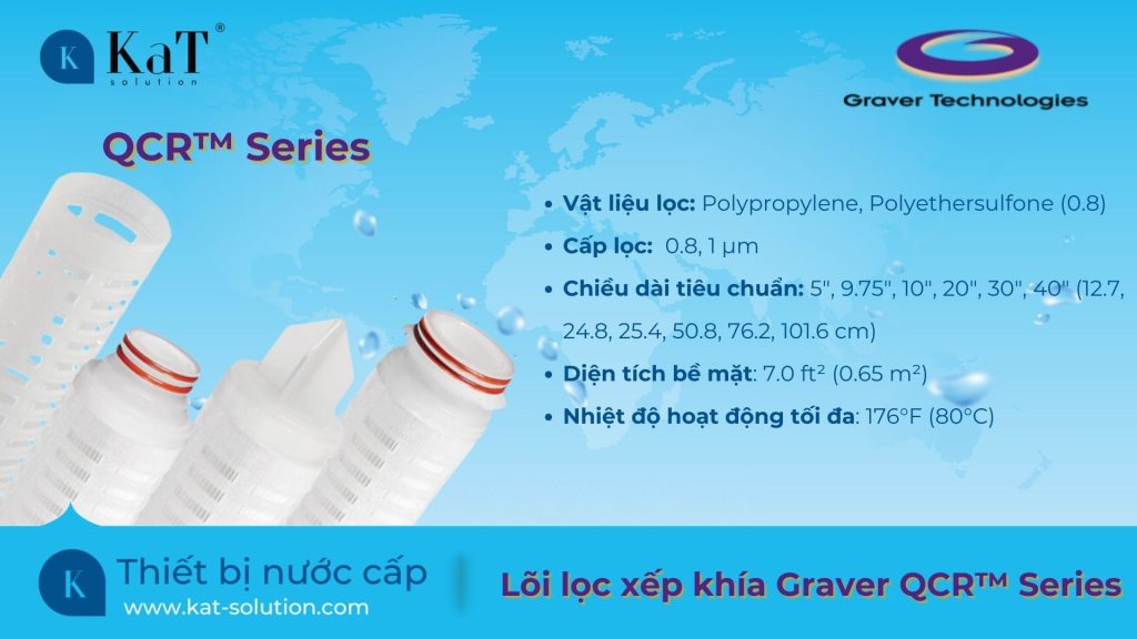 Thông số lõi lọc xếp khía Graver QCR Series