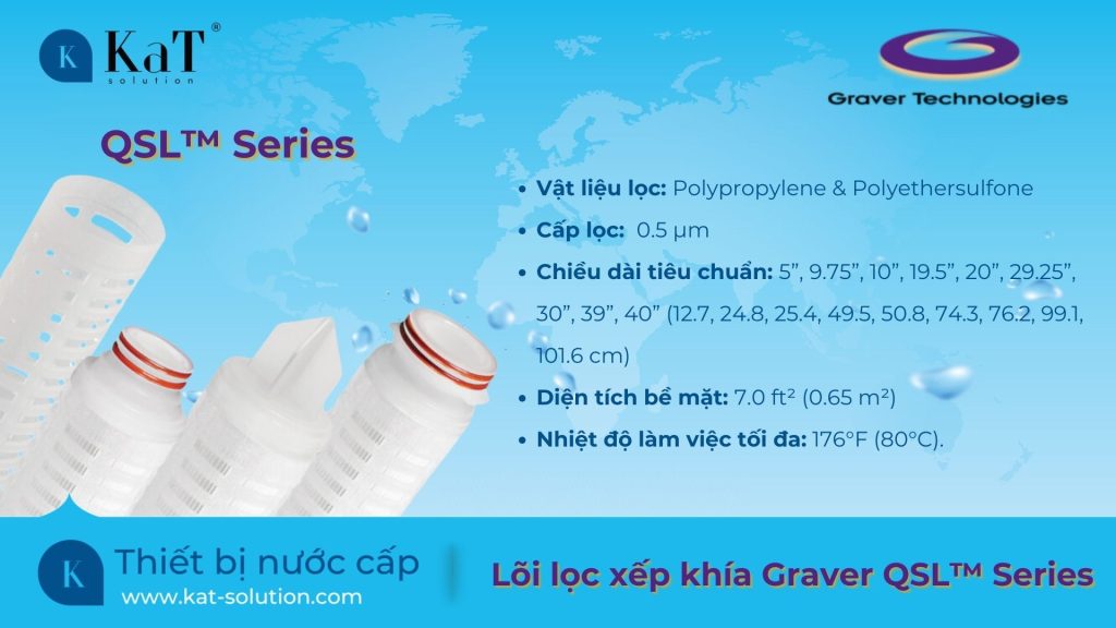 Thông số lõi lọc xếp khía Graver QSL Series