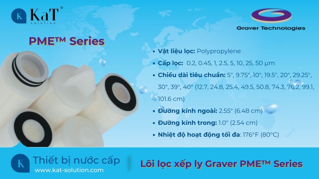 Thông số lõi lọc xếp ly Graver PME Series