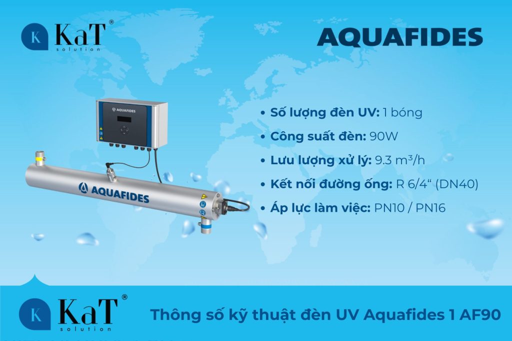 Thông số kỹ thuật đèn UV Aquafides 1 AF90