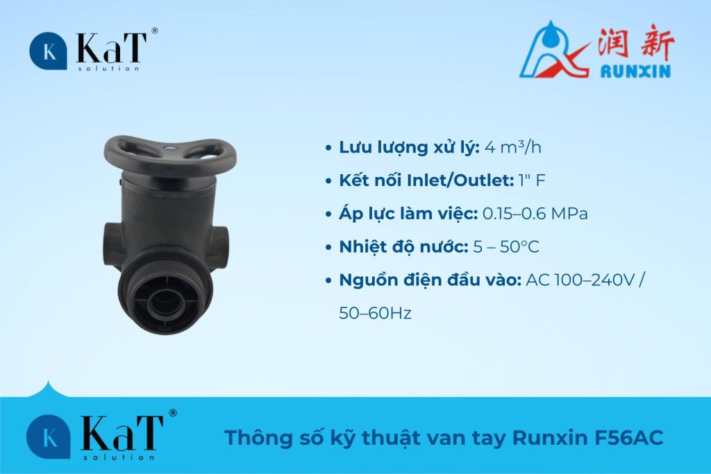 Thông số kỹ thuật van tay runxin F56AC