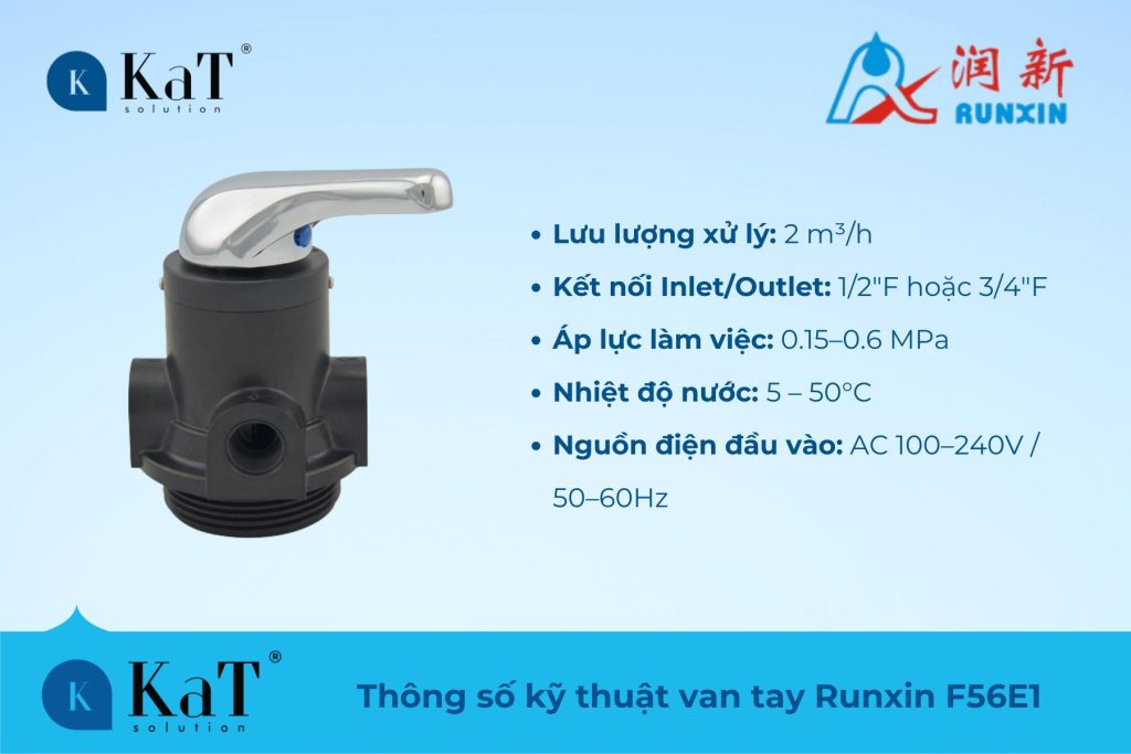 Thông số kỹ thuật van tay runxin F56E1