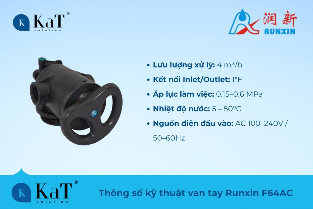 Thông số kỹ thuật van tay runxin F64AC