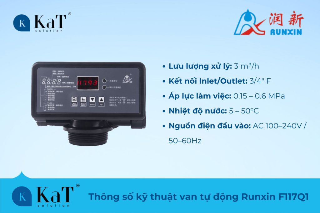 Thông số kỹ thuật van tự động Runxin F117Q1