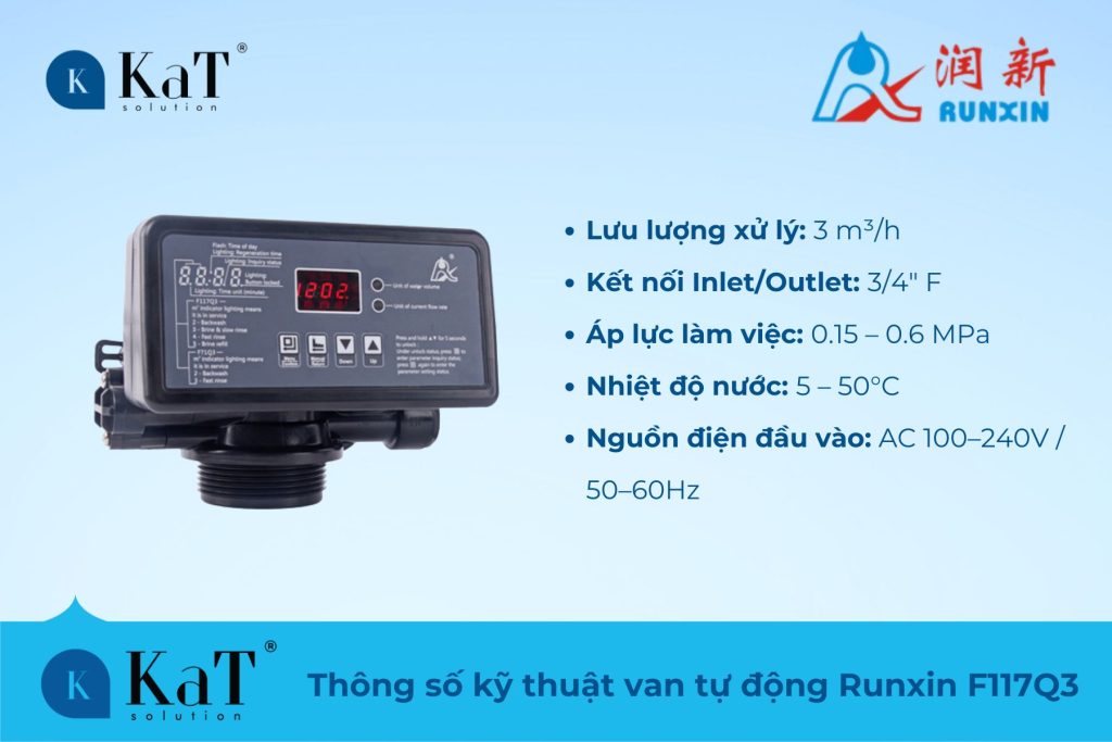 Thông số kỹ thuật van tự động Runxin F117Q3