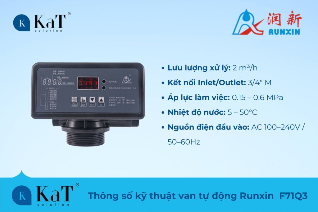 Thông số kỹ thuật van tự động Runxin F71Q3