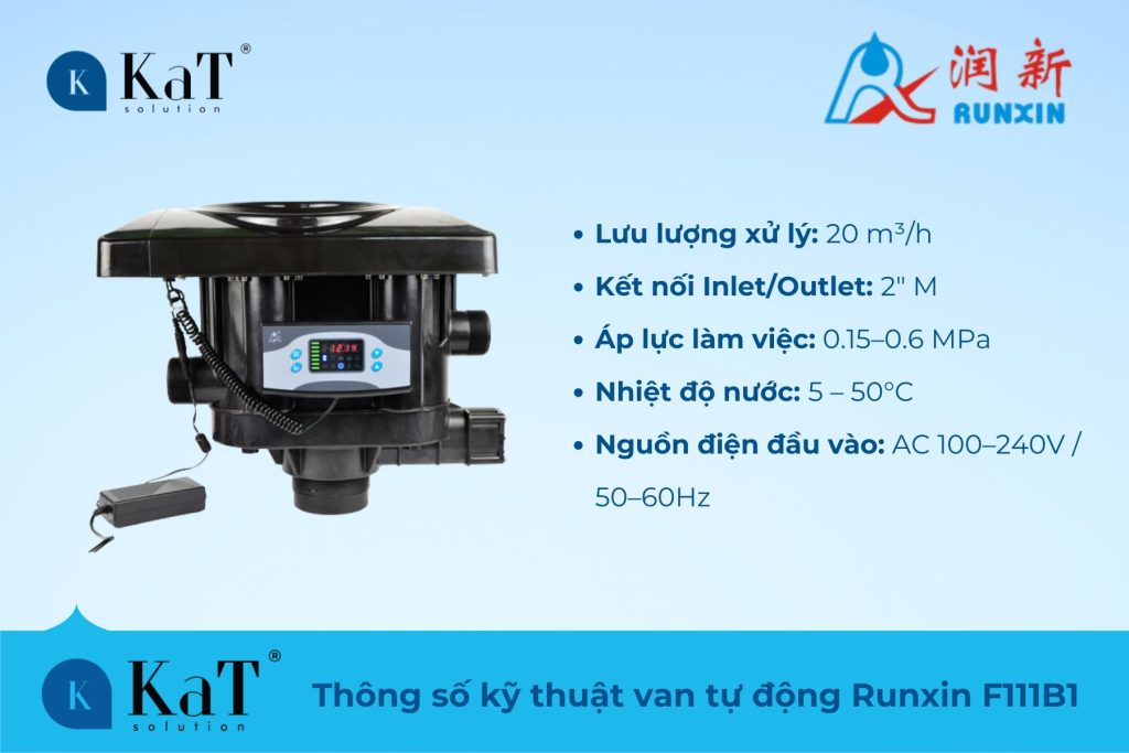 Thông số kỹ thuật van tự động runxin F111B1