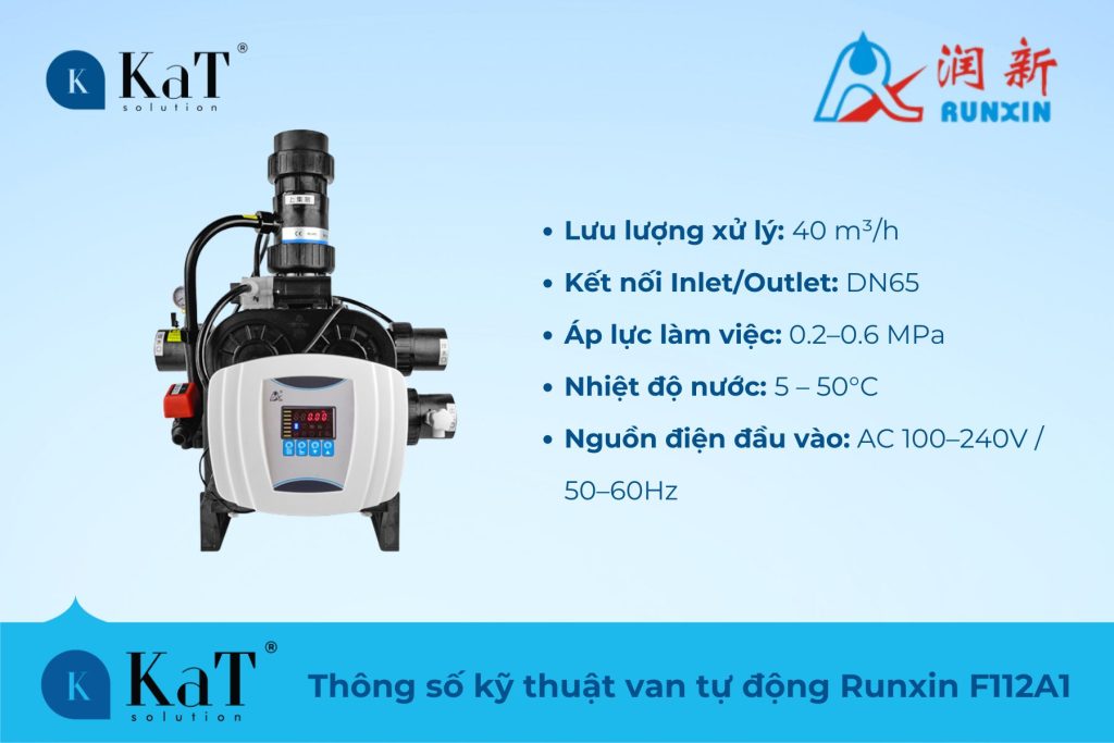 Thông số kỹ thuật van tự động runxin F112A1