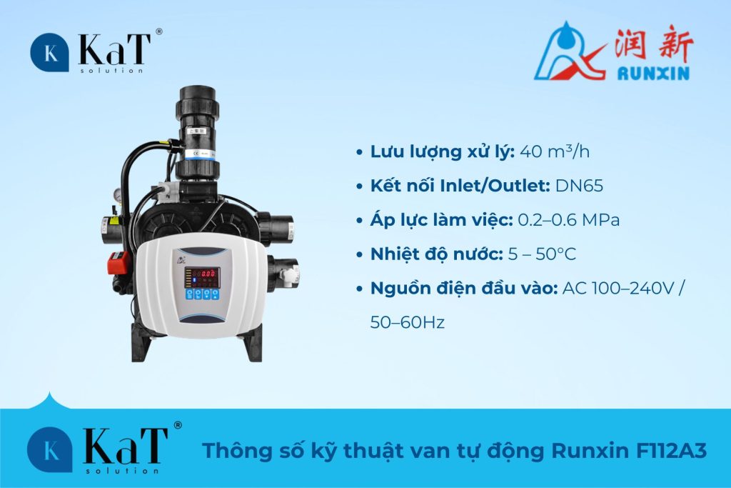 Thông số kỹ thuật van tự động runxin F112A3