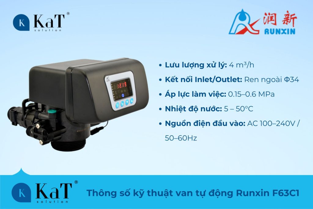 Thông số kỹ thuật van tự động runxin F63C1