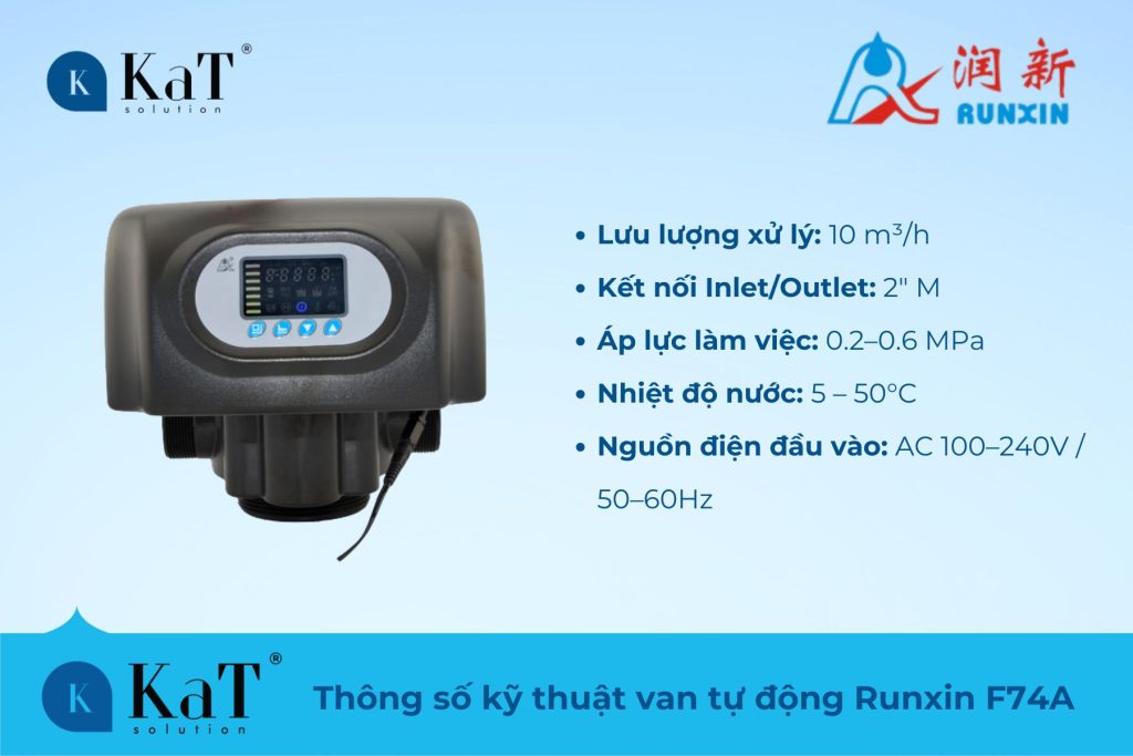 Thông số kỹ thuật van tự động runxin F74A