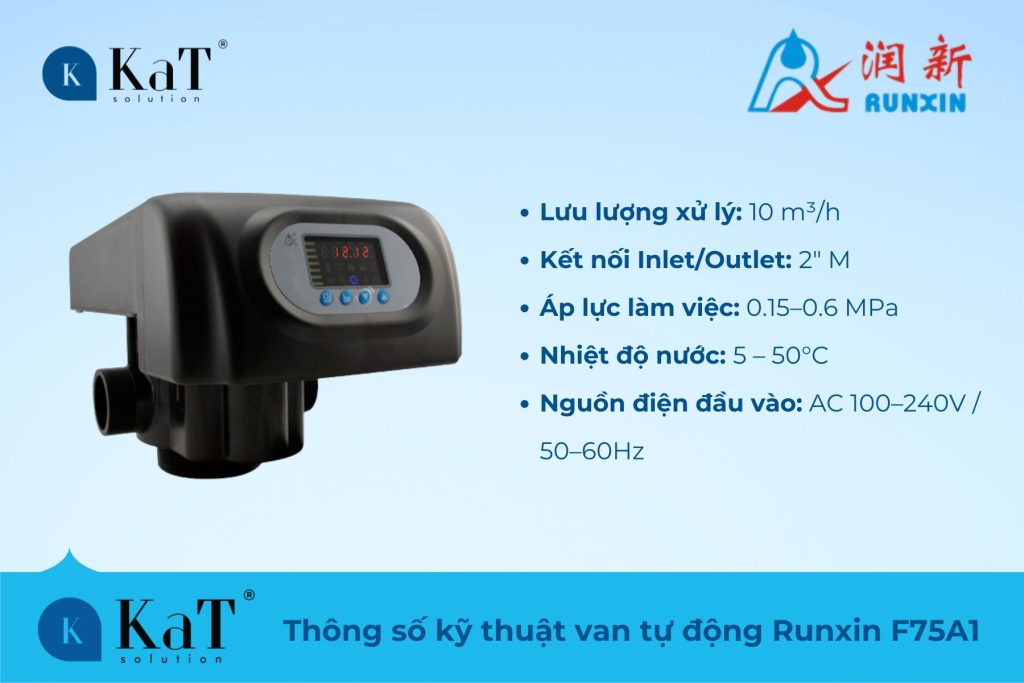Thông số kỹ thuật van tự động runxin F75A1