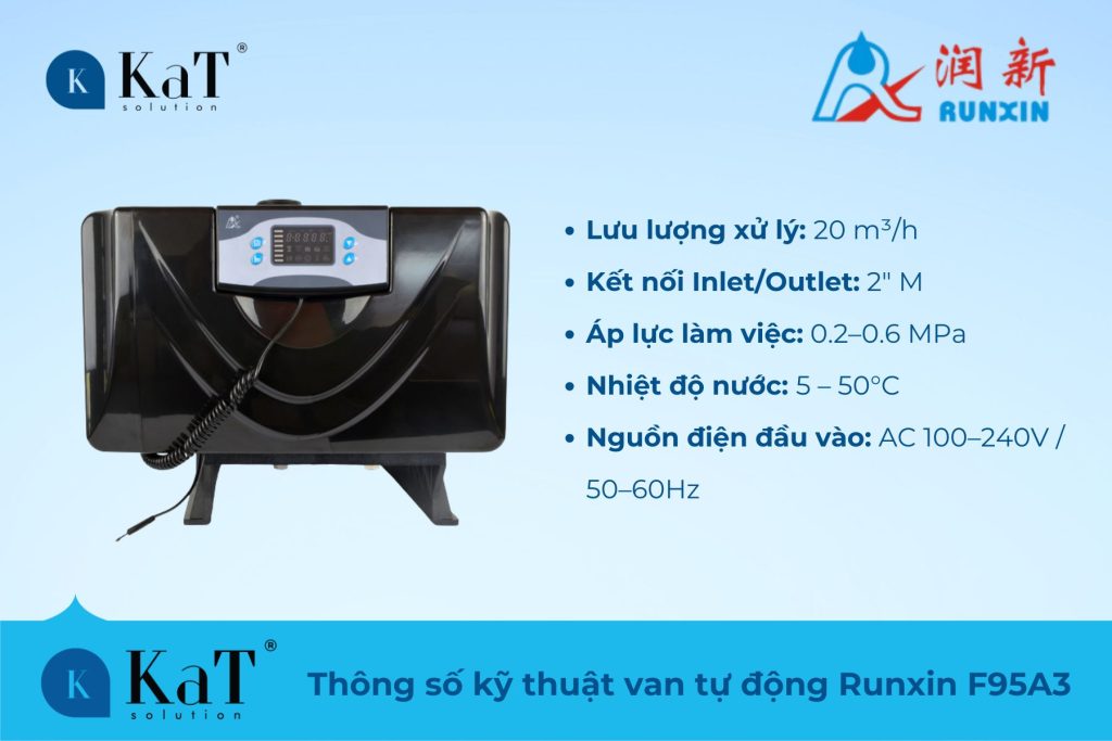 Thông số kỹ thuật van tự động runxin F95A3