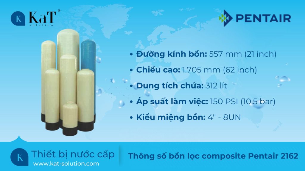 Thông số bồn lọc composite Pentair 2162