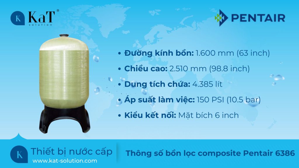Thông số bồn lọc composite Pentair 6386