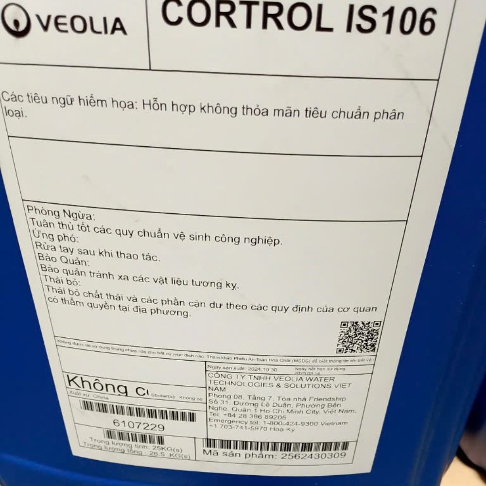 Hóa chất Veolia CorTrol IS106
